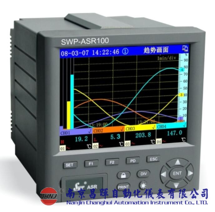 昌暉SWP-ASR110-3-0/J4/P3/C3/L/U彩色無(wú)紙記錄儀--南京昌暉